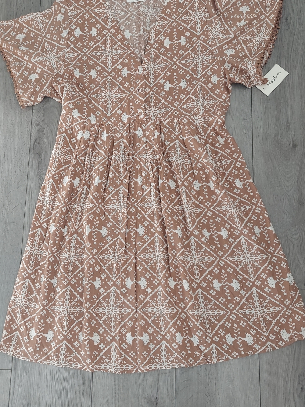 Casual Women's Short Sleeve Mauve Printed Dress